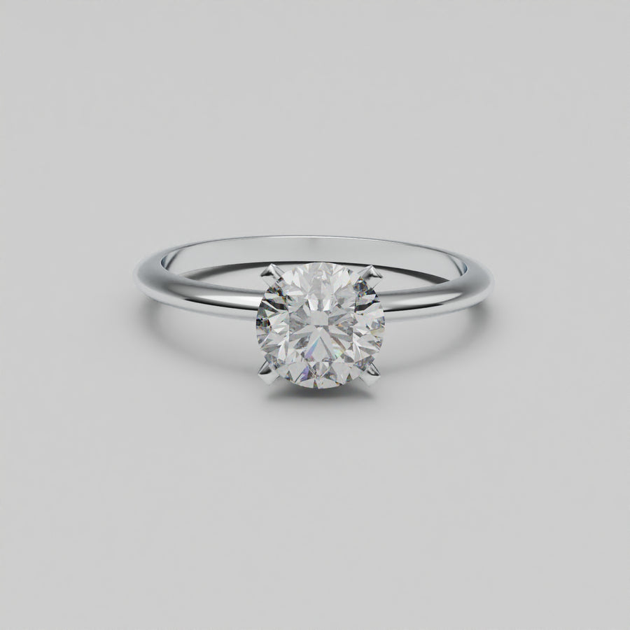 Elara Ring- Round 1ct - Plain Lab Diamond