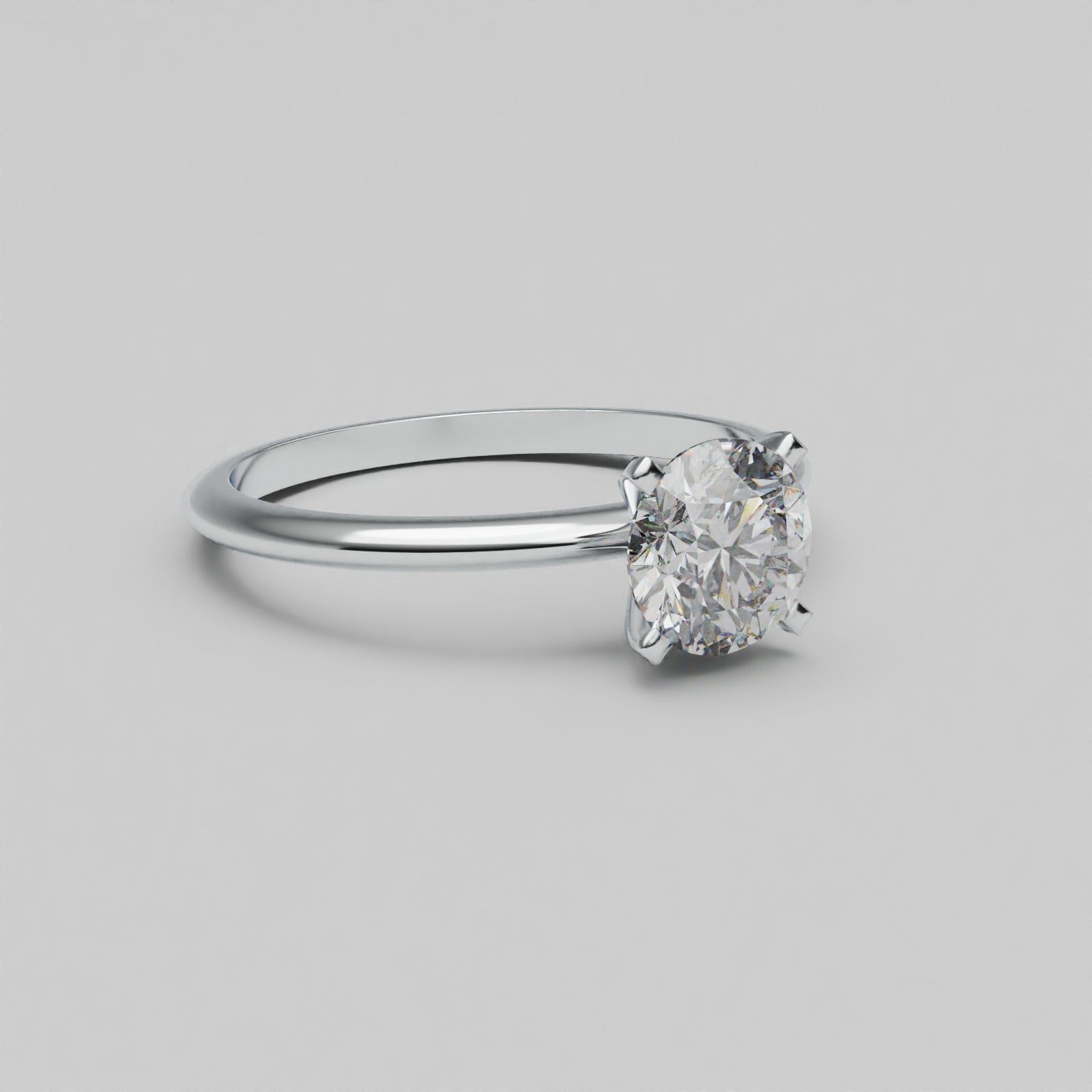 Elara Ring- Round 1ct - Plain Lab Diamond