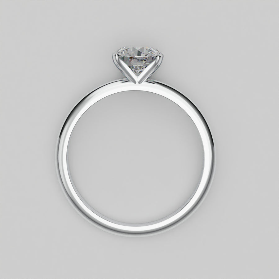 Elara Ring- Round 1ct - Plain Lab Diamond