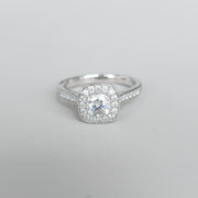 Tesoro Prezioso - Cushion Cut Halo Pave Ring - Lab Grown Diamonds 18K Gold