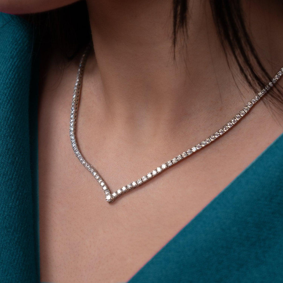 Angelica - Lab Grown Diamond 18ct Gold Tennis Necklace