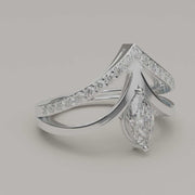 La Regina - Anello due in uno con pietra Moissanite Marchesa in oro 18 ct