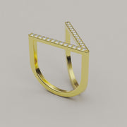 Vie di Vucceli - Stunning Gold Ring Featuring a Unique Design - Lab Grown Diamonds