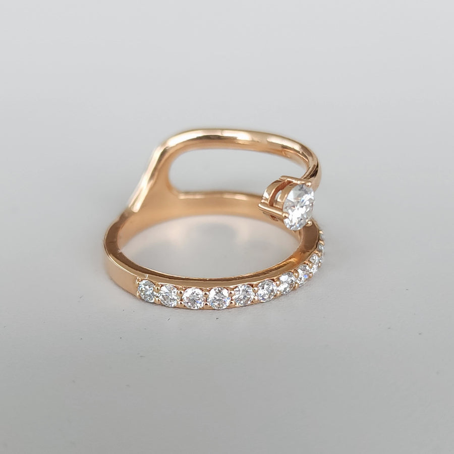VitaDuo- Trendy Engagement ring 18ct Gold - Lab Grown Diamonds