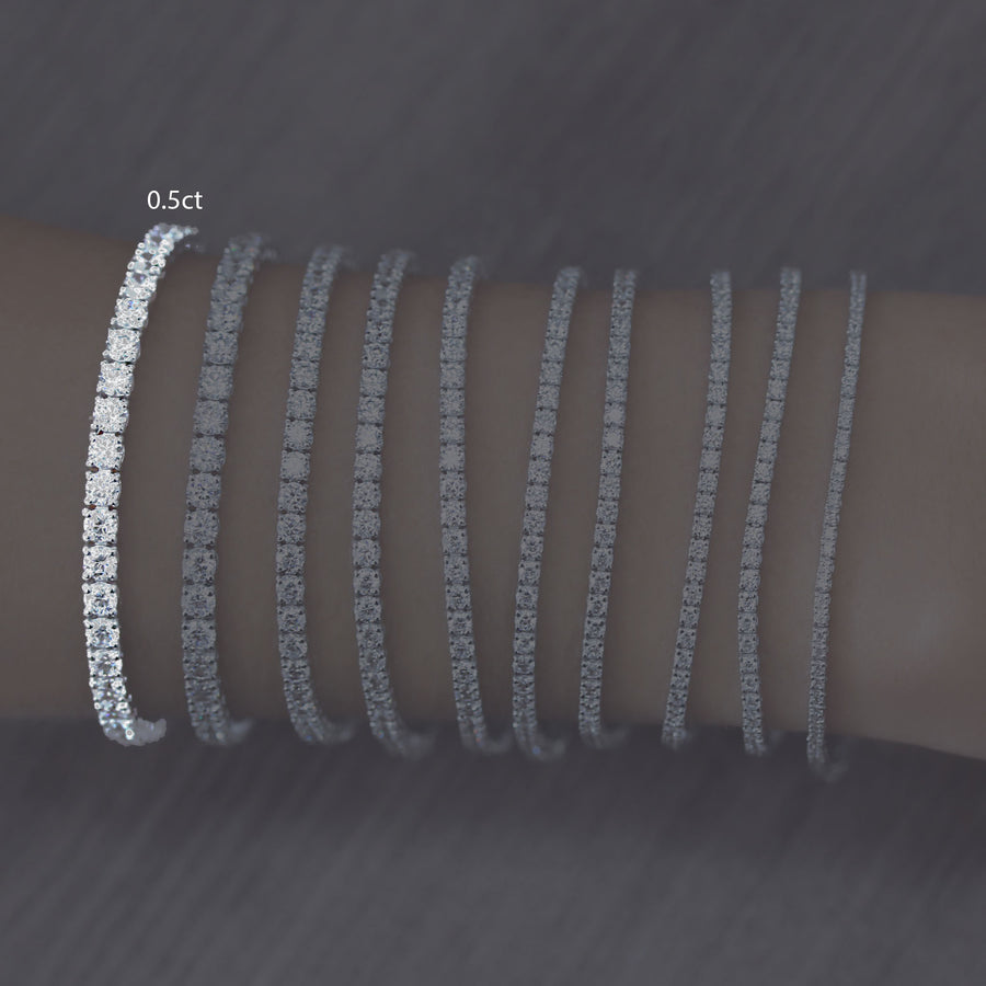 Monarca - Bracelet intemporel en or 18 carats avec moissanite de tennis