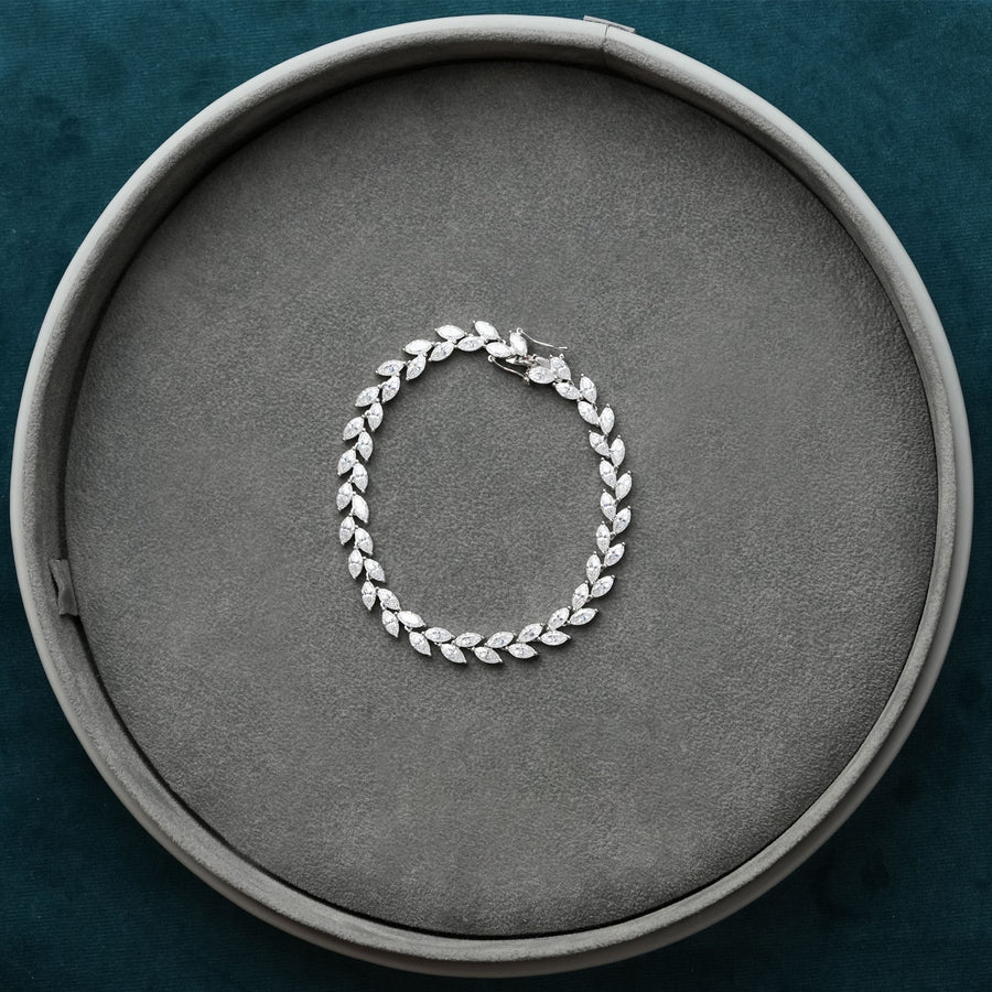 Fascino Fiorito - Bracelet Moissanite design feuille en or 18 carats