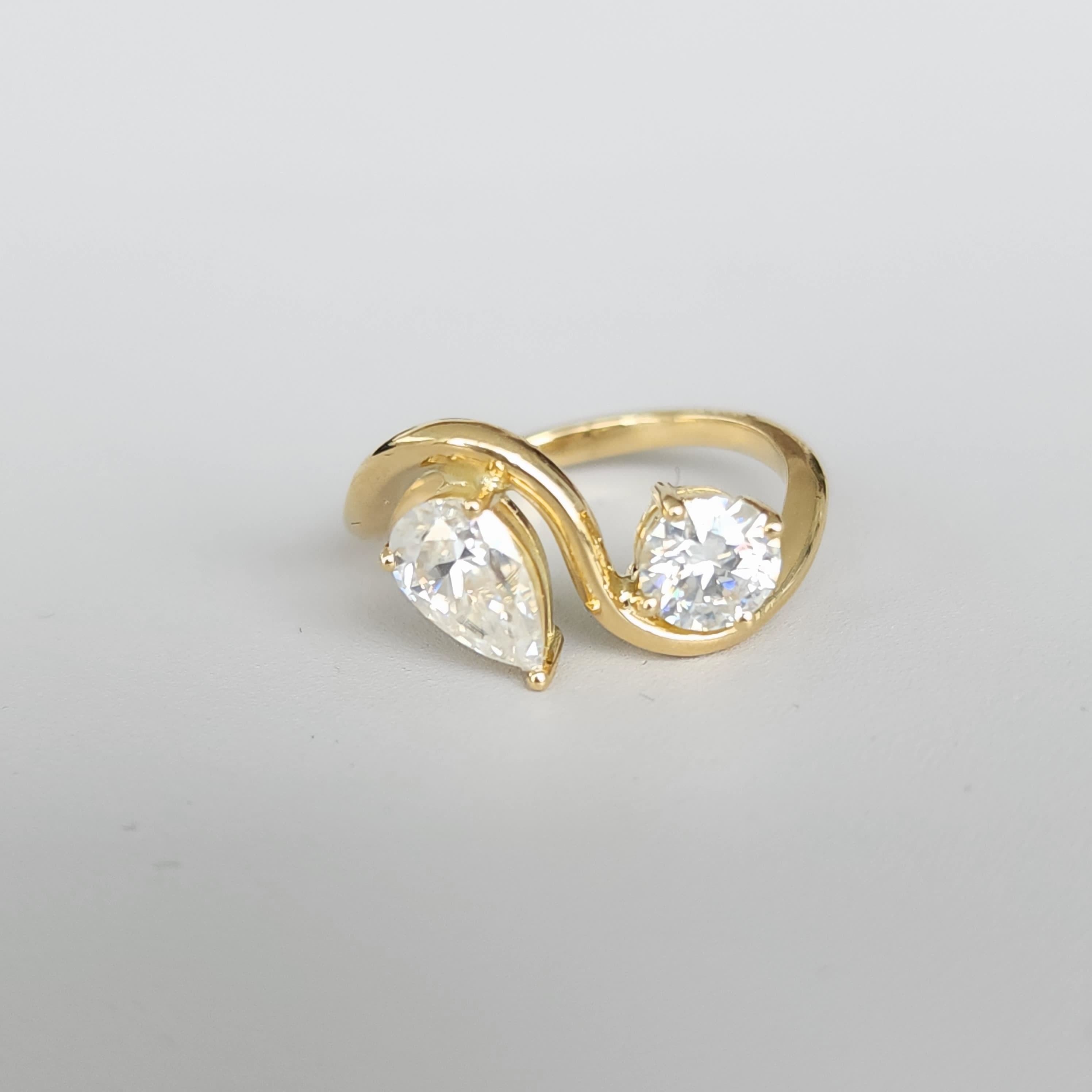 Doppio Brillante - 18K Gold Toi et Moi Lab Grown Diamonds Ring