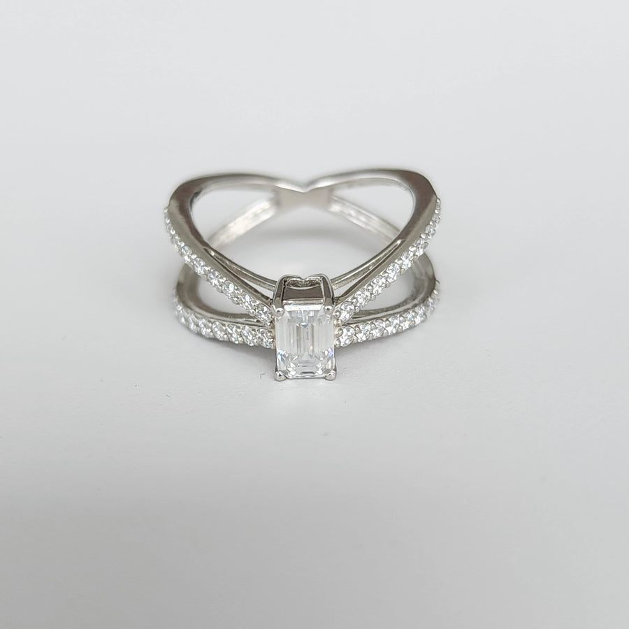 Eleganza - Bague solitaire moissanite en or 18 carats