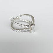 Eleganza - Bague solitaire moissanite en or 18 carats