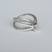 Eleganza - Bague solitaire moissanite en or 18 carats
