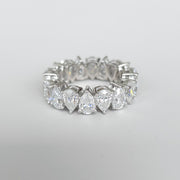 Eterna Goccia - Bague en or 18 carats avec moissanite d'éternité en forme de poire