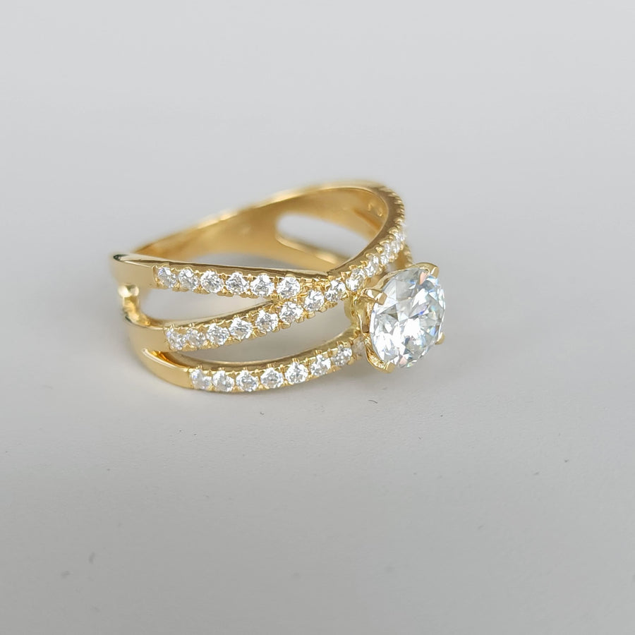 Luminanza - Anello Solitario da 1 carato con Moissanite