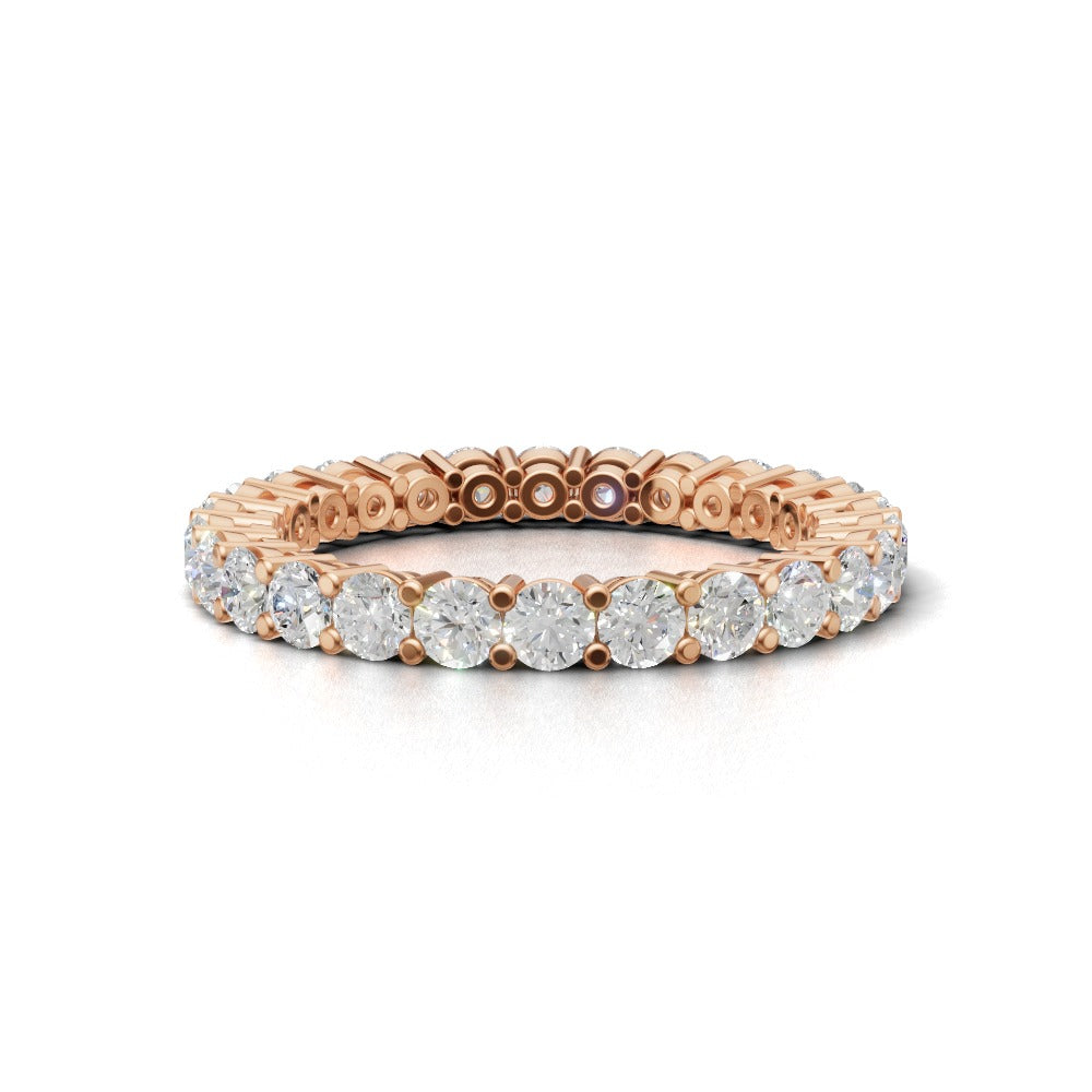 Full Eternity Basket 2.5mm lab grown diamond wedding band, 18K rose gold - view 4