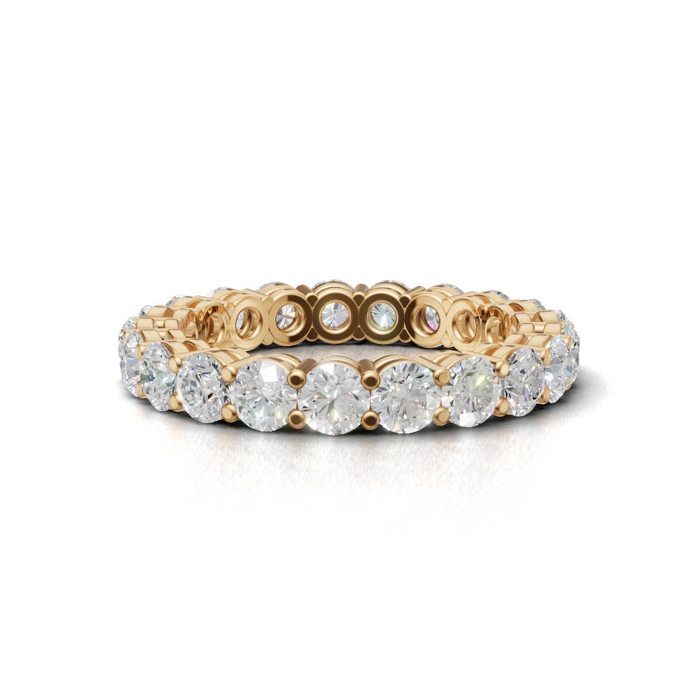 Full Eternity Basket 3.2mm lab grown diamond wedding band, 18K yellow gold - view 4