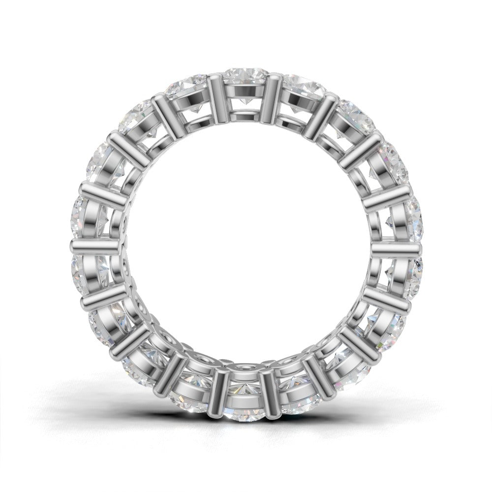 Full Eternity Basket 3.8mm lab grown diamond wedding band, 18K white gold - see through