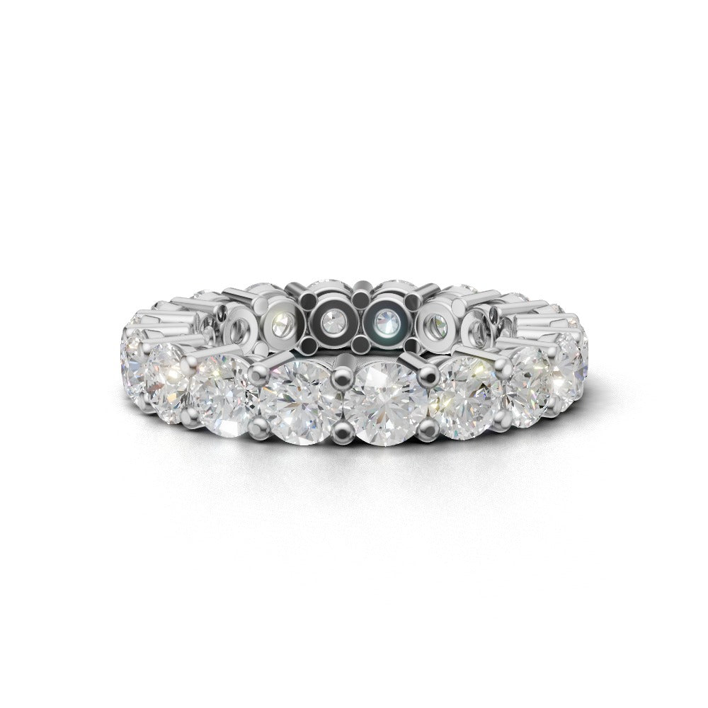 Full Eternity Basket 3.8mm lab grown diamond wedding band, 18K white gold - view 4