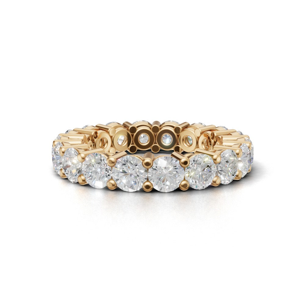 Full Eternity Basket 3.8mm lab grown diamond wedding band, 18K yellow gold - view 4