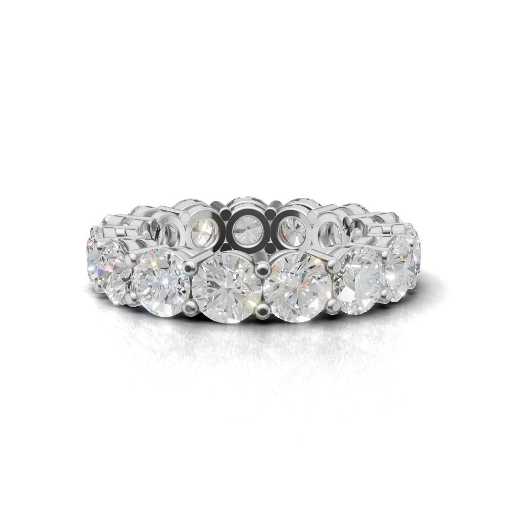 Full Eternity Basket 4.5mm lab grown diamond wedding band, 18K white gold - view 4