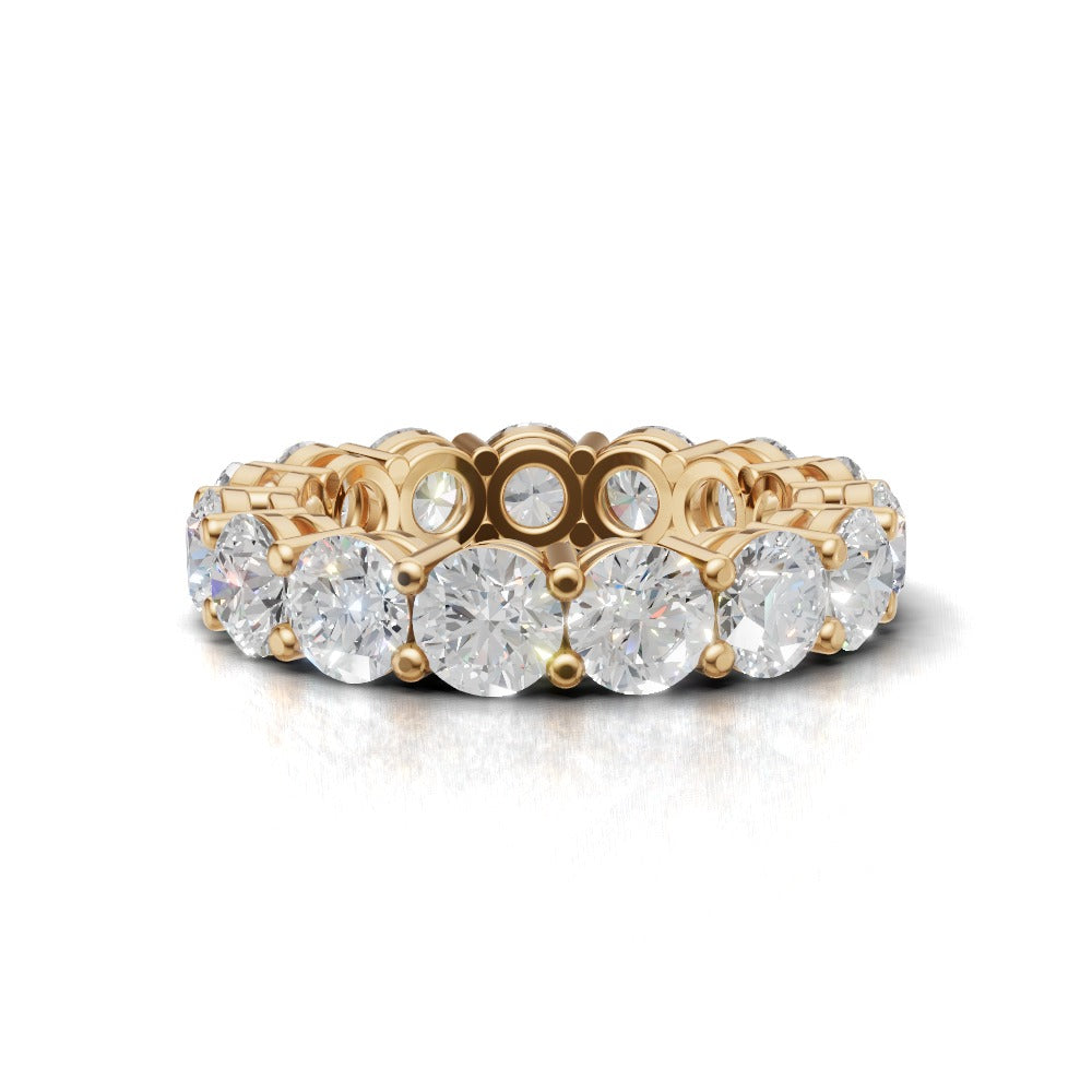 Full Eternity Basket 4.5mm lab grown diamond wedding band, 18K yellow gold - view 4