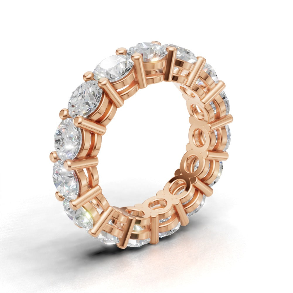 Full Eternity Basket 4.7mm lab grown diamond wedding band, 18K rose gold - ne