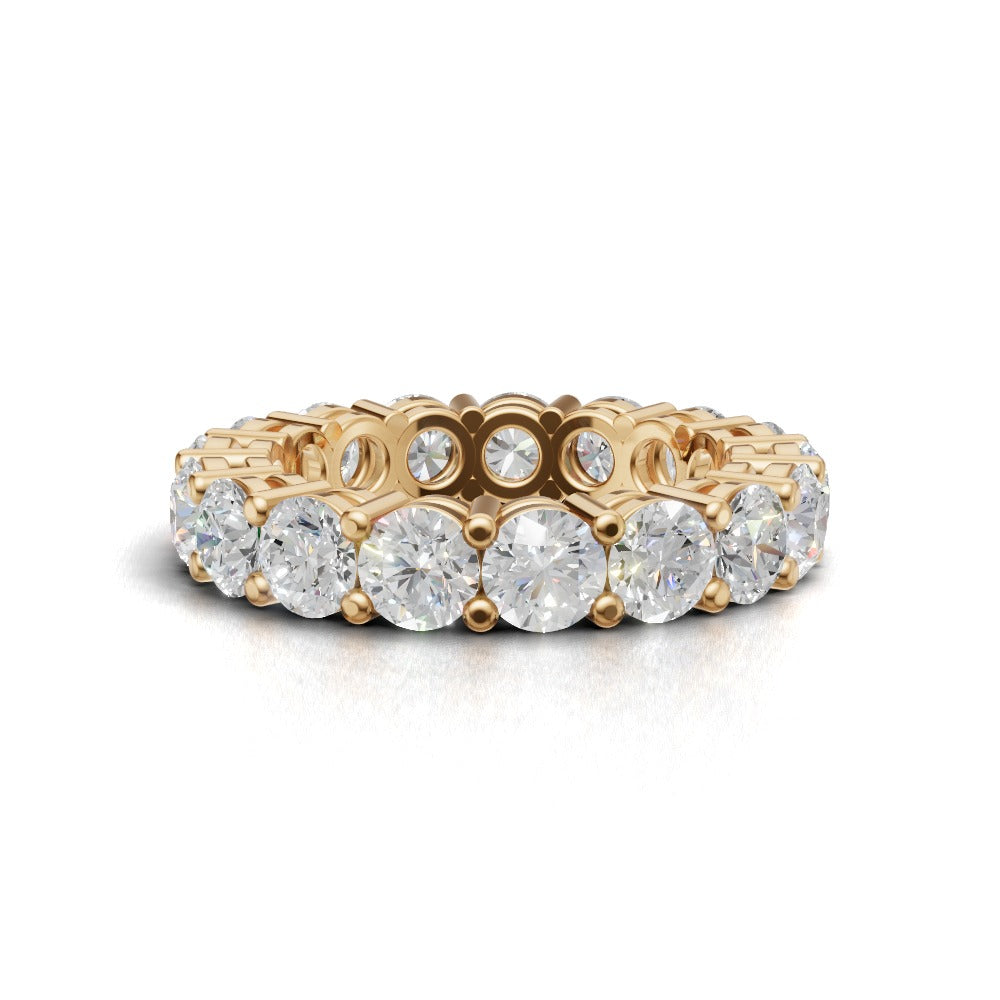 Full Eternity Basket 4mm lab grown diamond wedding band, 18K yellow gold - view 4