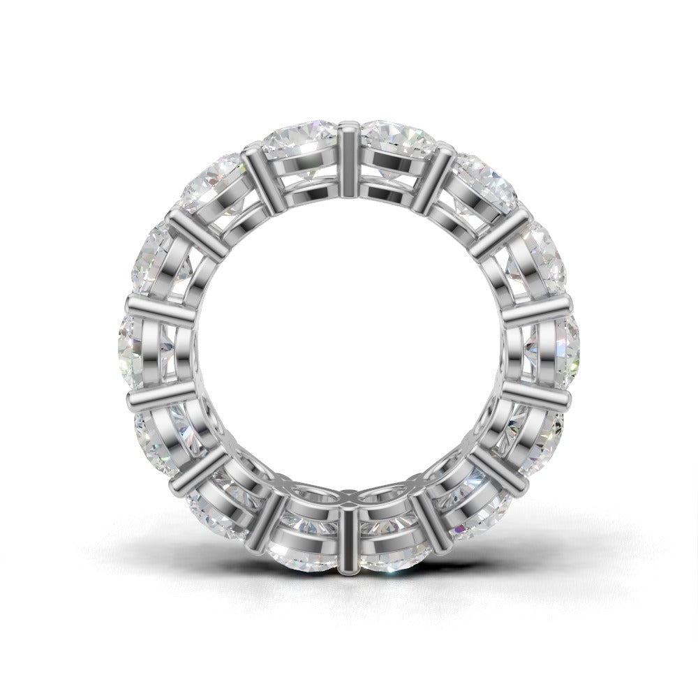 Full Eternity Basket 5mm lab grown diamond wedding band, 18K white gold - see through