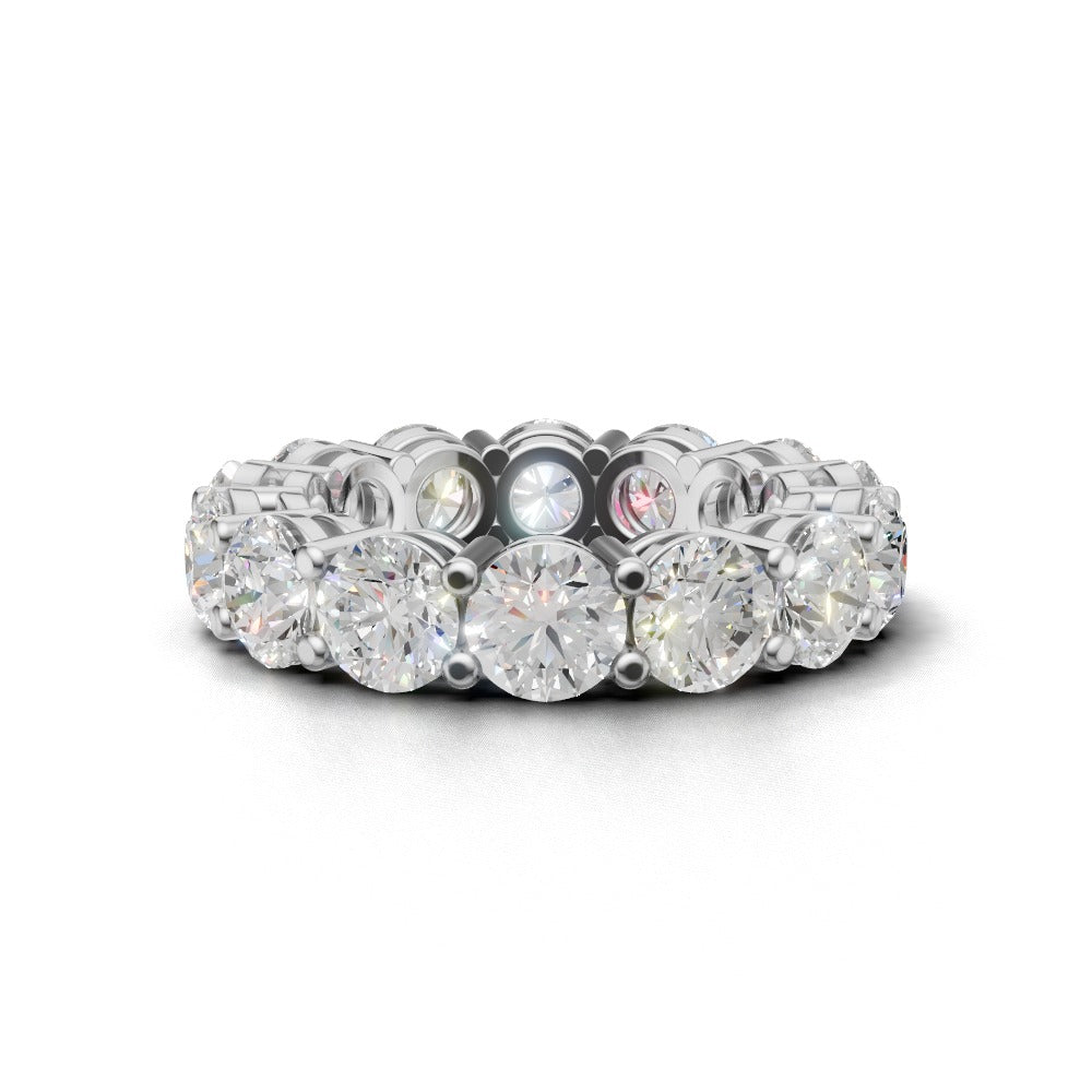 Full Eternity Basket 5mm lab grown diamond wedding band, 18K white gold - view 4