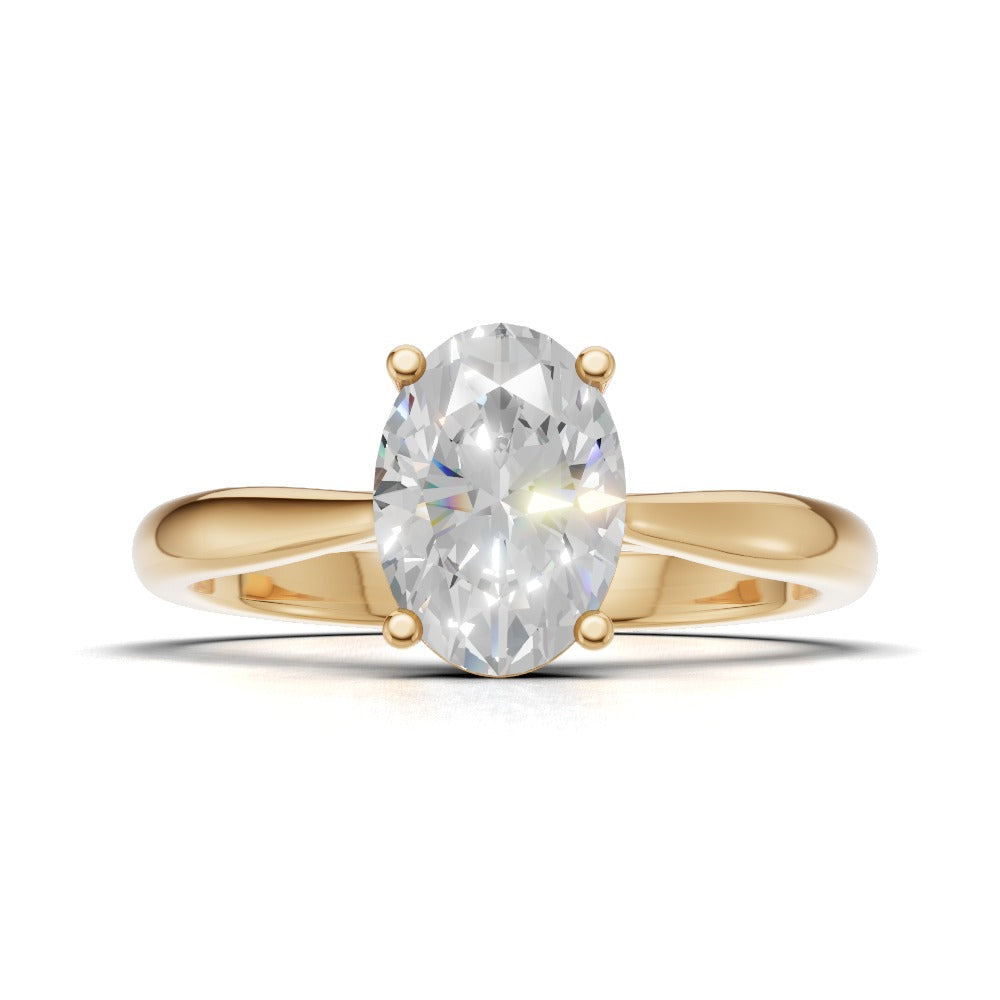 Abside, 1ct oval lab grown diamond engagement ring, Cathedral Plain Gallery, 18K yellow gold - view 4