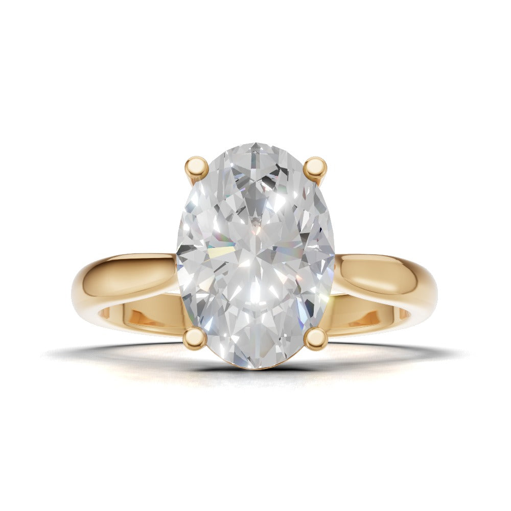 Abside, 2ct oval lab grown diamond engagement ring, Cathedral Plain Gallery, 18K yellow gold - view 4