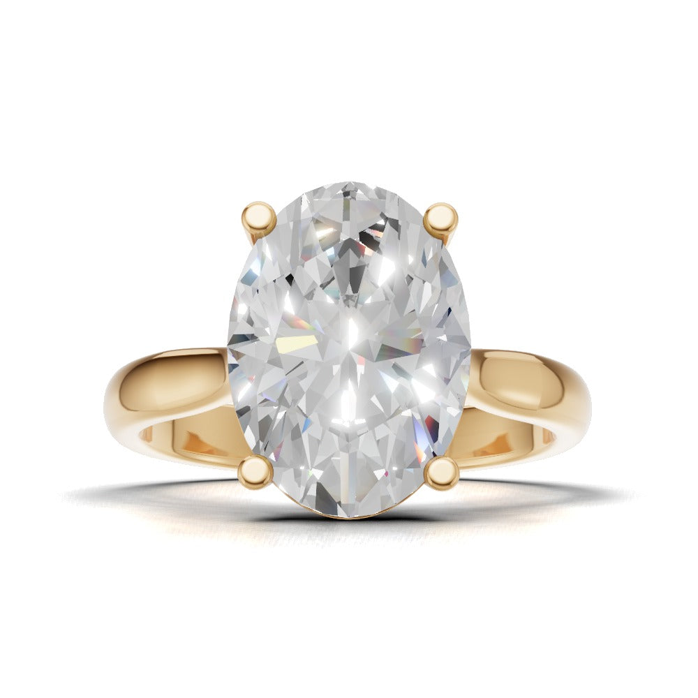 Abside, 3ct oval lab grown diamond engagement ring, Cathedral Plain Gallery, 18K yellow gold - view 4