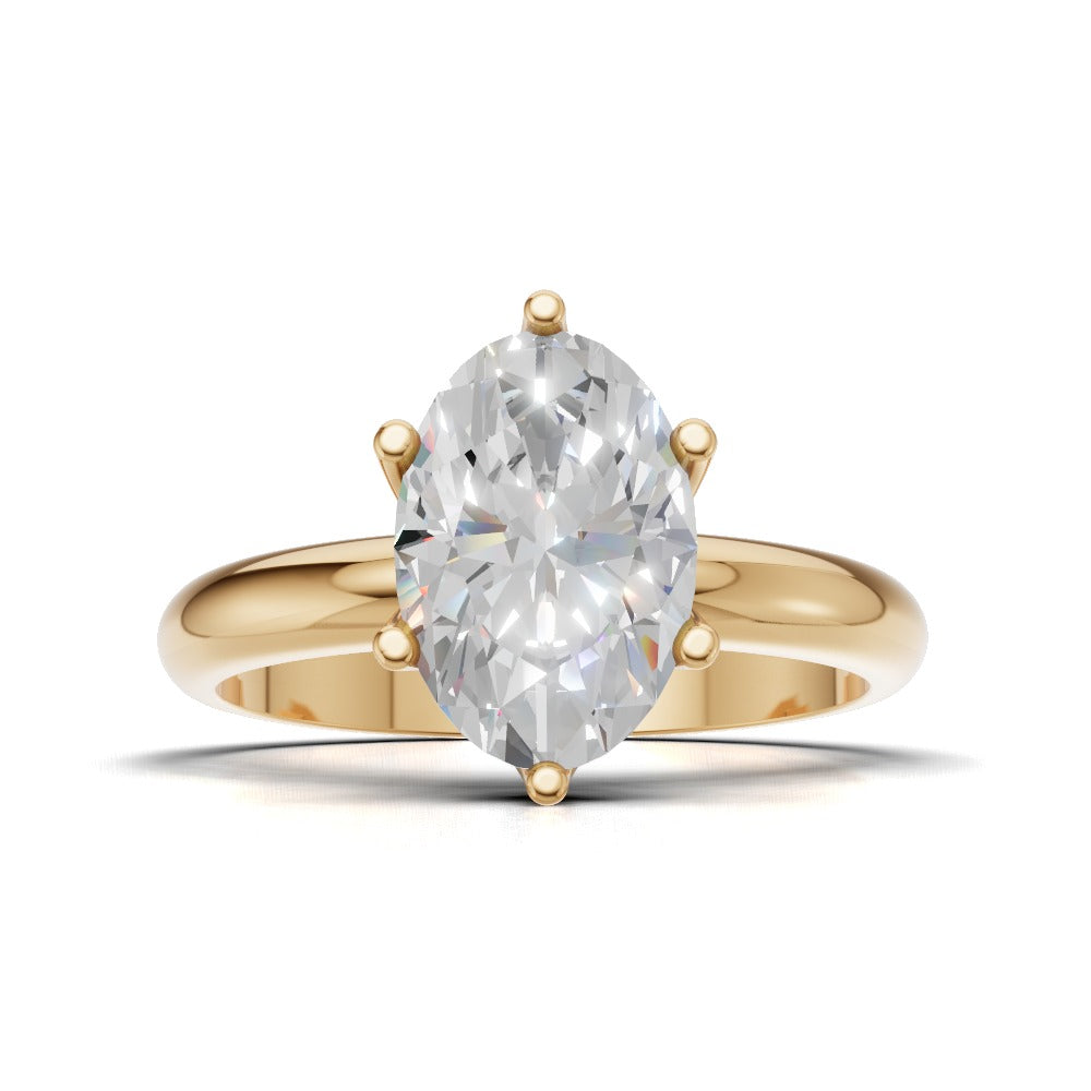 Calice, 1.5ct oval lab grown diamond engagement ring, Petal Set, 18K yellow gold - view 4