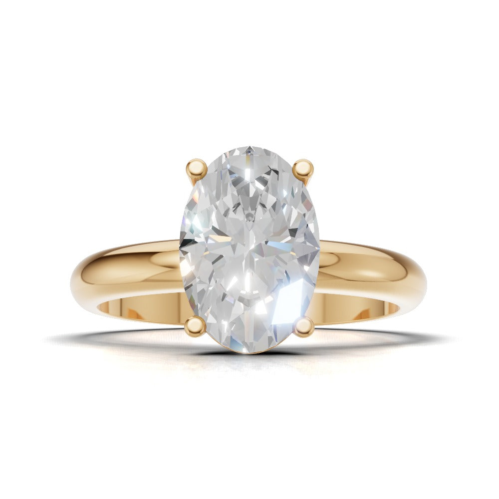Candore, 1.5ct oval lab grown diamond engagement ring, Plain Sides, Plain Gallery, 18K yellow gold - view 4