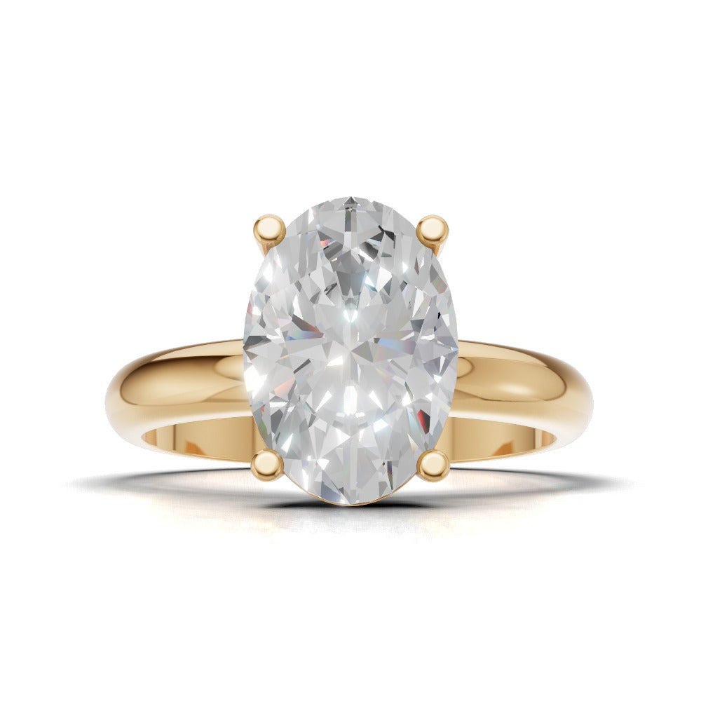 Candore, 2ct oval lab grown diamond engagement ring, Plain Sides, Plain Gallery, 18K yellow gold - view 4