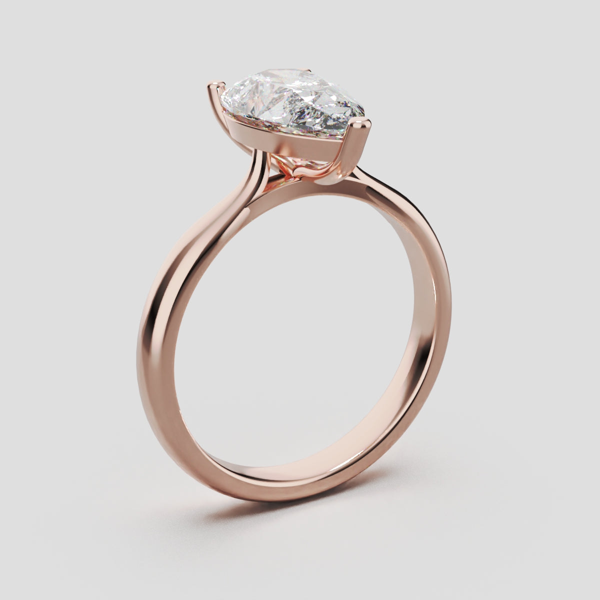 Guglia, 2ct pear lab grown diamond engagement ring, Cathedral, 18K rose gold - ne