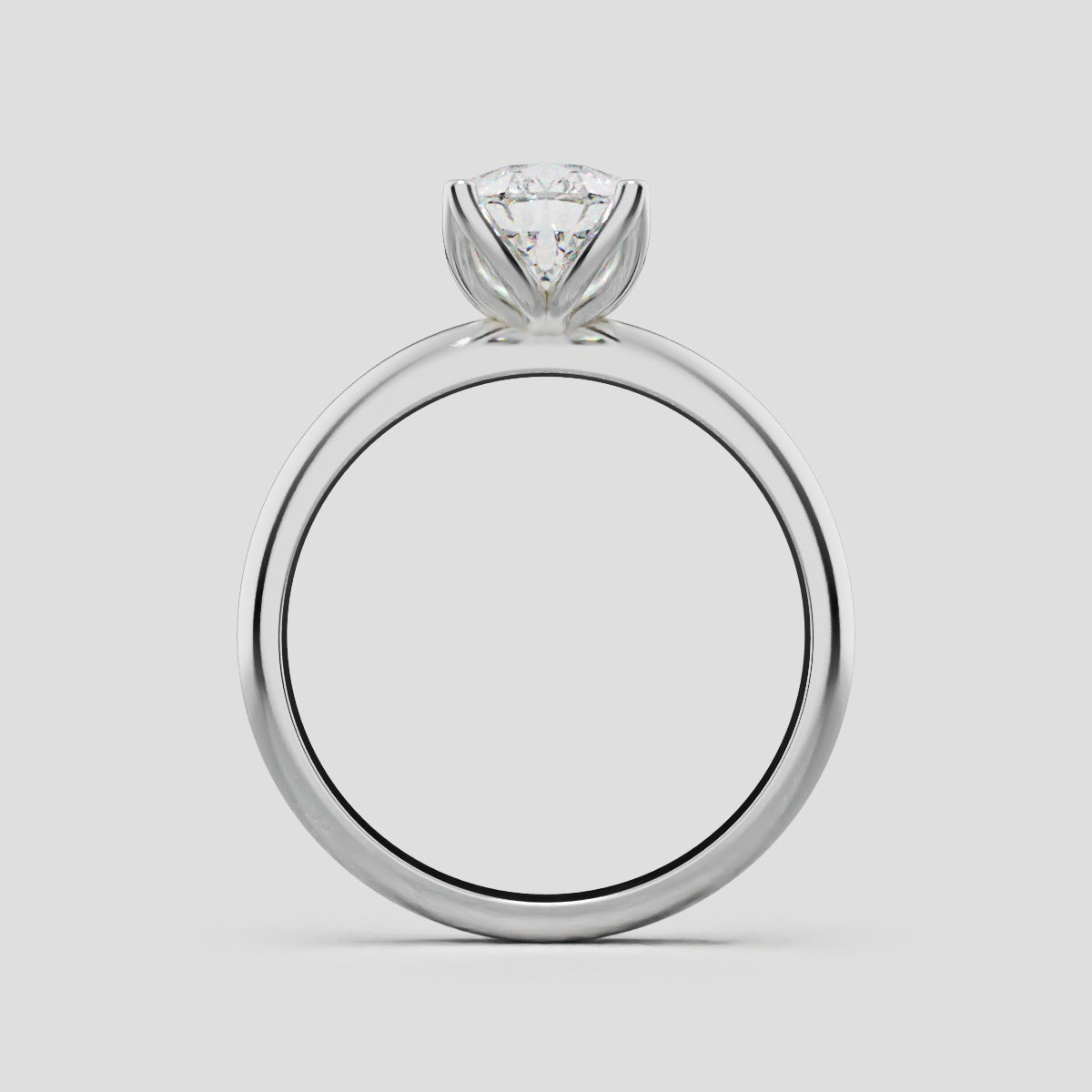 Sboccio, 1.5ct pear lab grown diamond engagement ring, Petal Set, 18K white gold - through finger