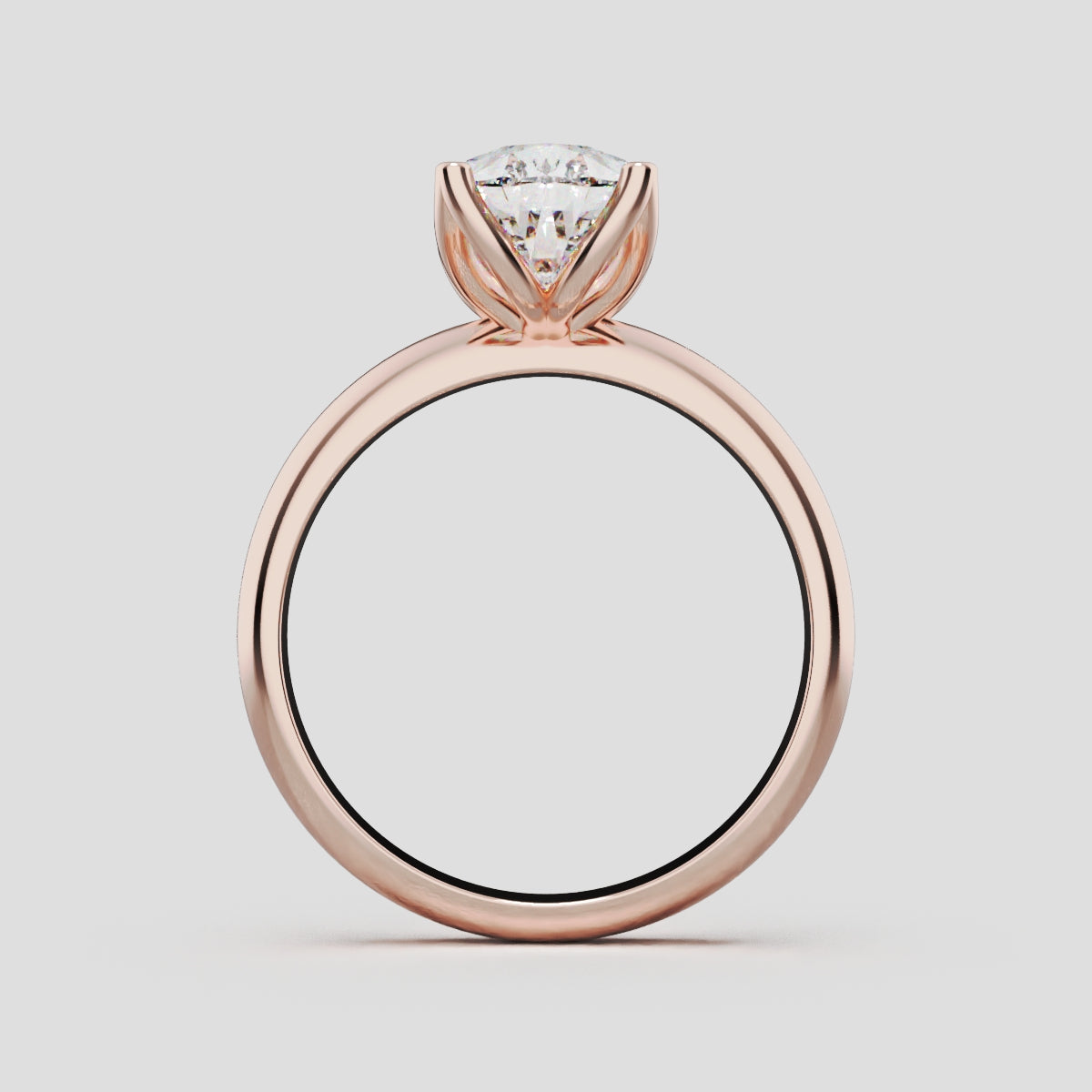 Sboccio, 2ct pear lab grown diamond engagement ring, Petal Set, 18K rose gold - through finger