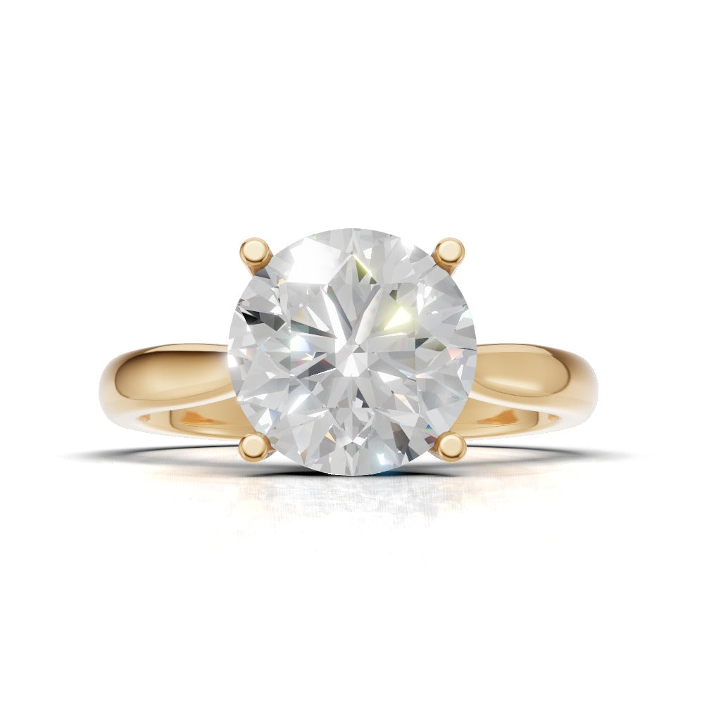 Arcata, 2ct round lab grown diamond engagement ring, Cathedral Hidden Halo Bridge, 18K yellow gold - view 4