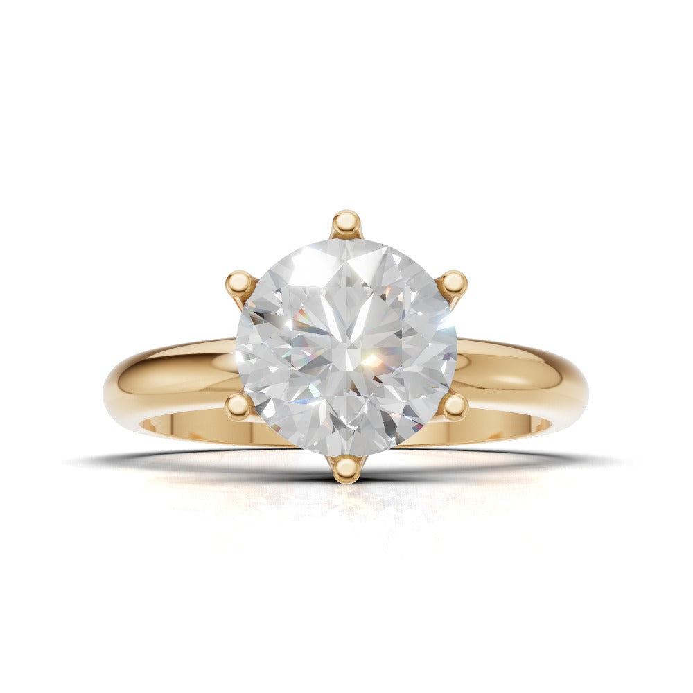 Bocciolo, 1.5ct round lab grown diamond engagement ring, Petal Invisible, 18K yellow gold - view 4