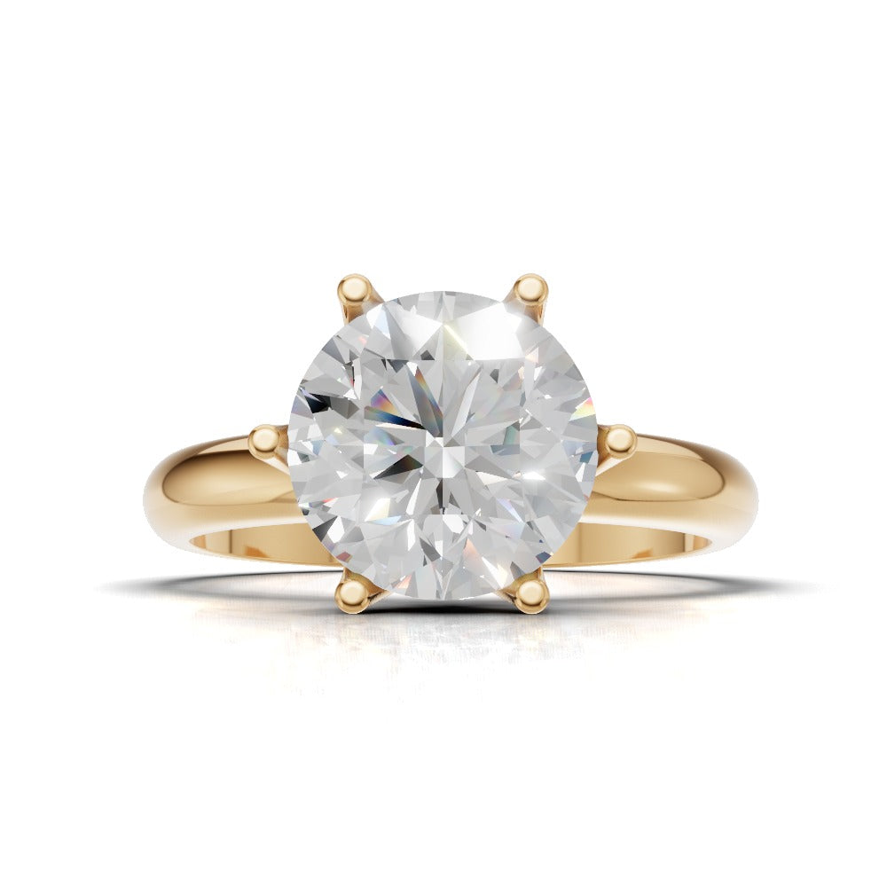 Bocciolo, 2ct round lab grown diamond engagement ring, Petal Invisible, 18K yellow gold - view 4