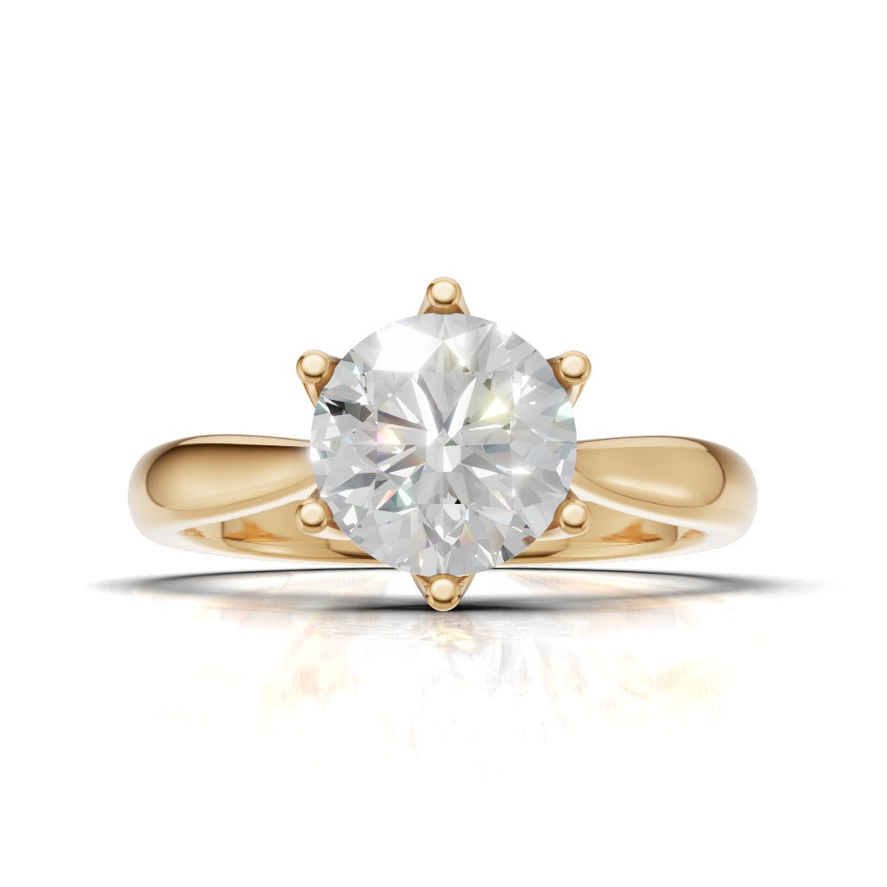 Germoglio, 1ct round lab grown diamond engagement ring, Hidden Petal Set, Fixed Width, 18K yellow gold - view 4