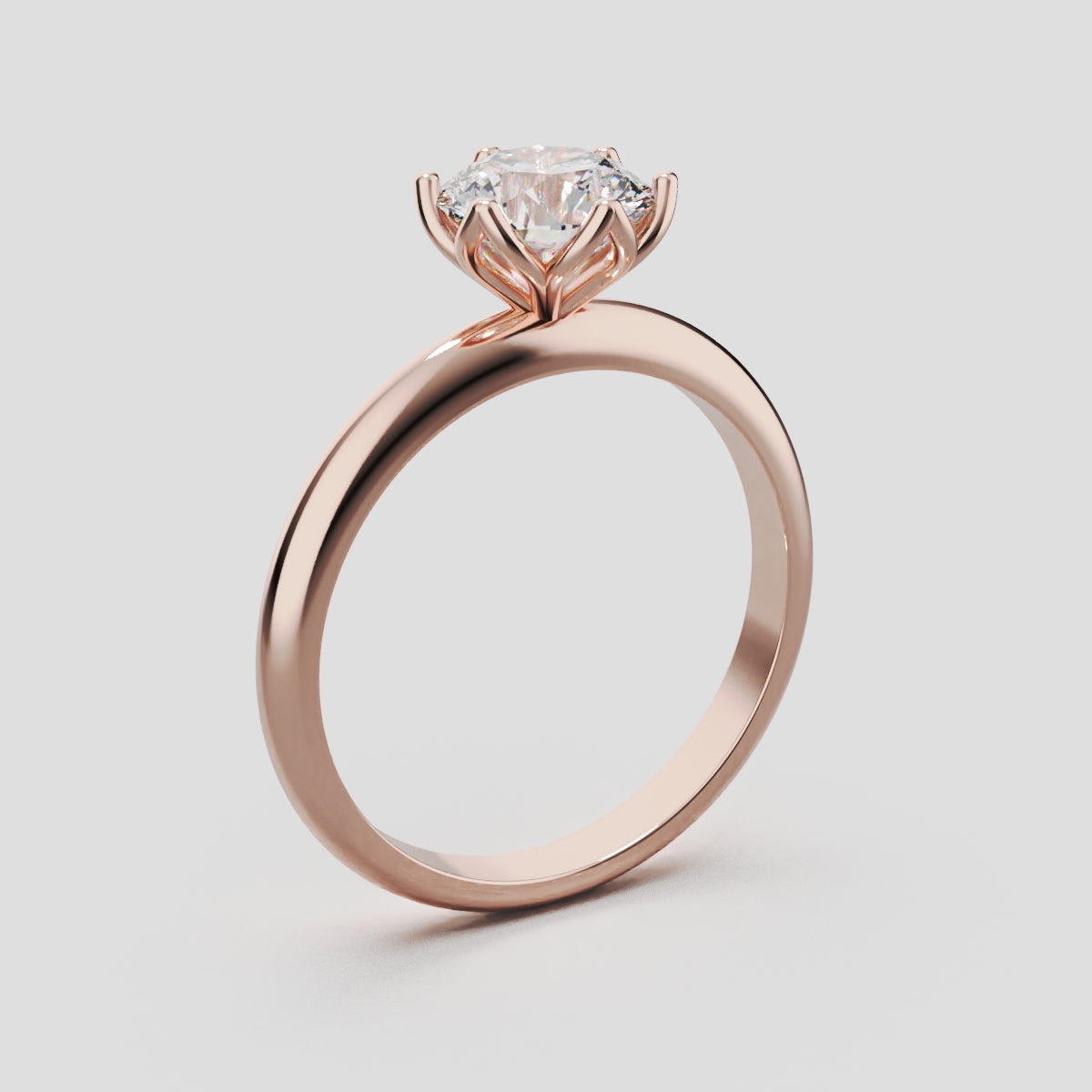 Fiorita, 1ct round lab grown diamond engagement ring, Petal Visible, 18K rose gold - ne