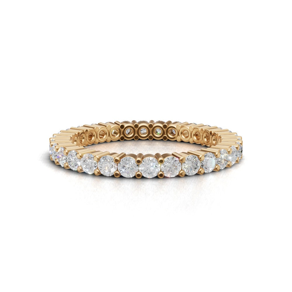 Full Eternity Basket 2mm lab grown diamond wedding band, 18K yellow gold - view 4