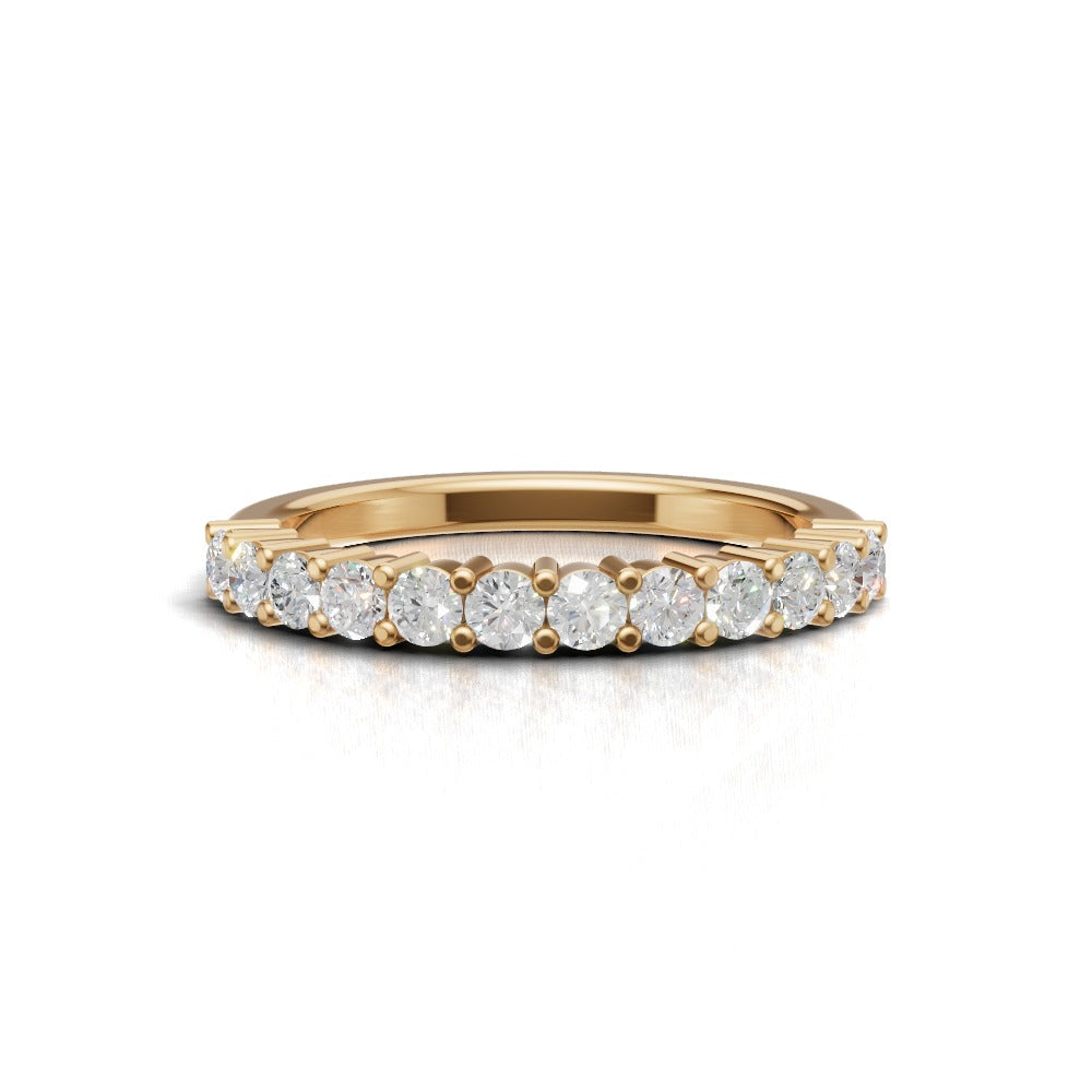 Half Eternity Basket 2.2mm lab grown diamond wedding band, 18K yellow gold - view 4