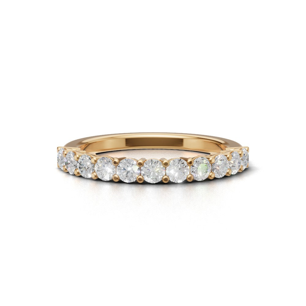 Half Eternity Basket 2.5mm lab grown diamond wedding band, 18K yellow gold - view 4