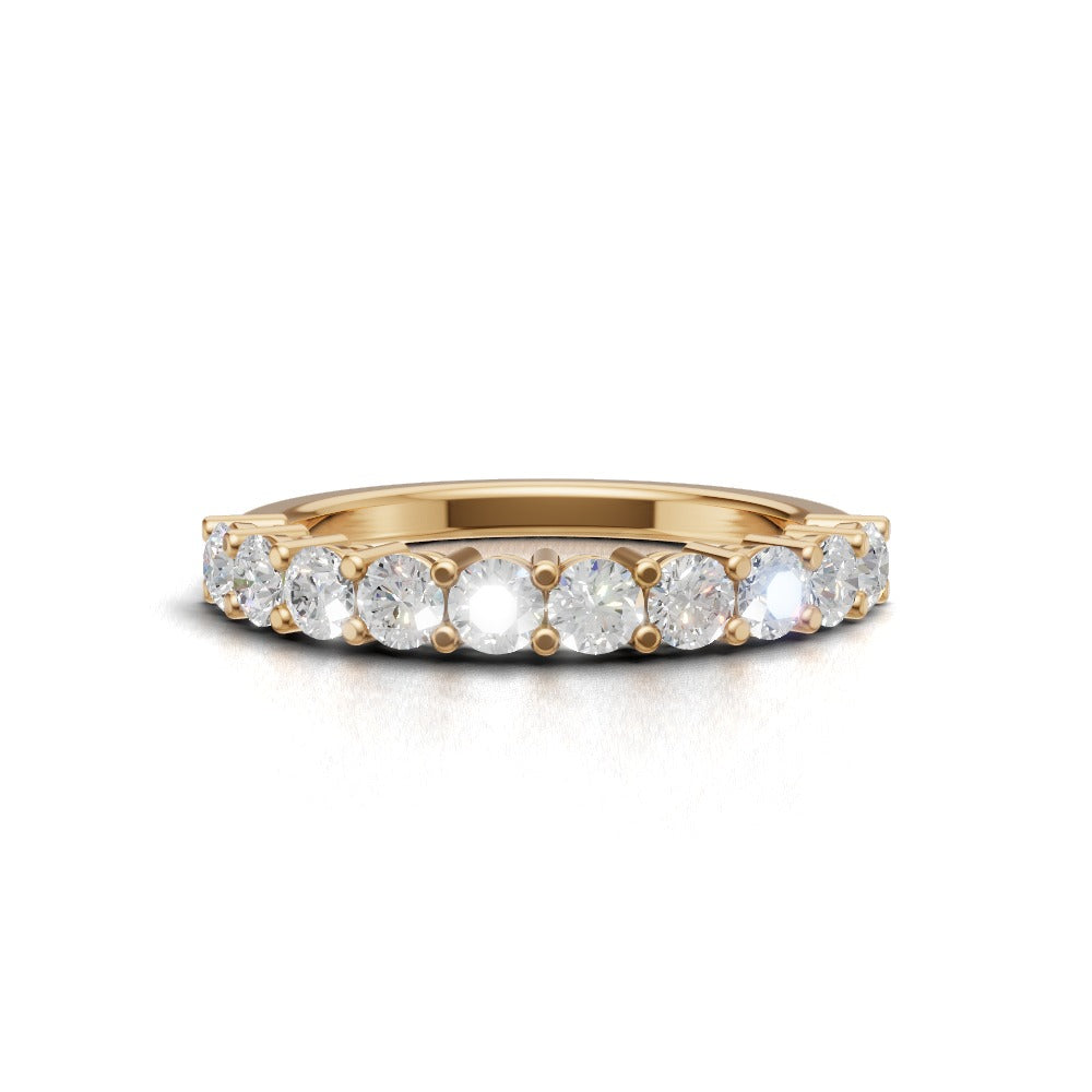 Half Eternity Basket 2.8mm lab grown diamond wedding band, 18K yellow gold - view 4