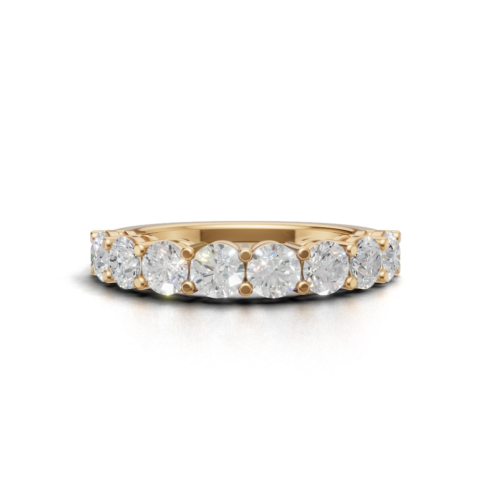Half Eternity Basket 3.5mm lab grown diamond wedding band, 18K yellow gold - view 4