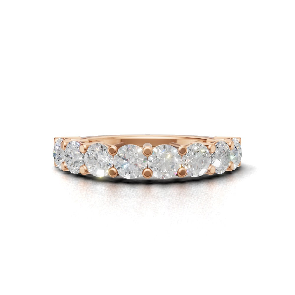 Half Eternity Basket 3.8mm lab grown diamond wedding band, 18K rose gold - view 4