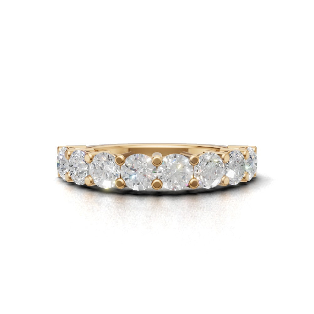 Half Eternity Basket 3.8mm lab grown diamond wedding band, 18K yellow gold - view 4