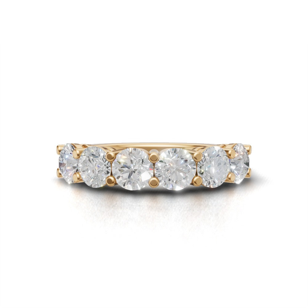 Half Eternity Basket 4.5mm lab grown diamond wedding band, 18K yellow gold - view 4