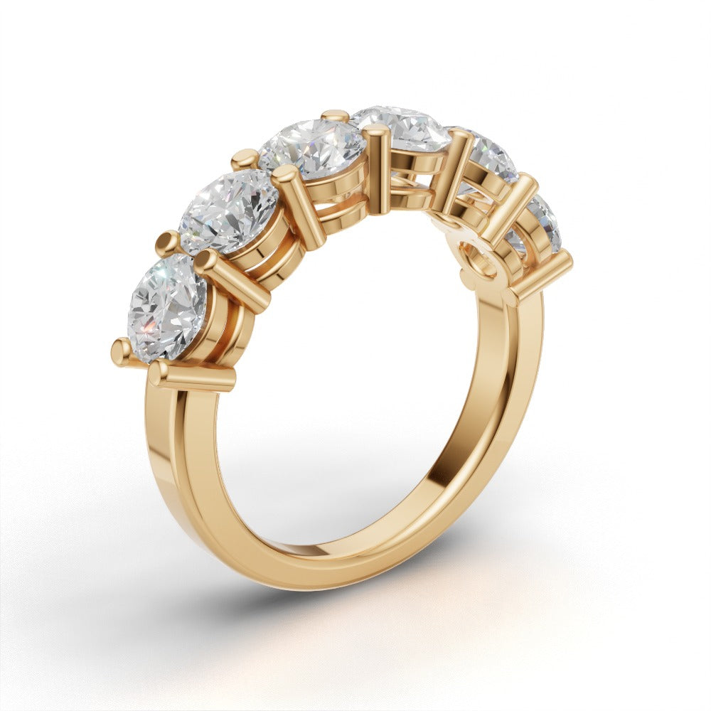 Half Eternity Basket 4.7mm lab grown diamond wedding band, 18K yellow gold - ne